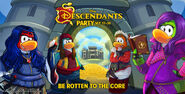 A login screen promoting the Descendants Party.