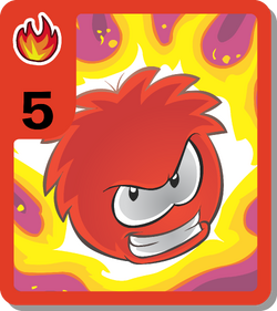 Adventurous Red Puffle - 2011 Topps Club Penguin Card-Jitsu Water