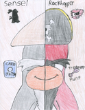 A comparison someone drew of Rockhopper and Sensei.