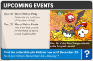 The Upcoming Events section of issue #477 of the Club Penguin Times