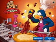 Inicio del Juego, en la aplicación Club Penguin si se mueve la palanca