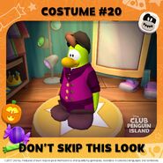 The Halloween costume based on Skip, from Club Penguin Island