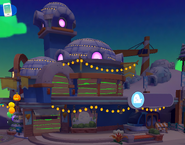 The exterior of Igloos & Interiors during Halloween 2017