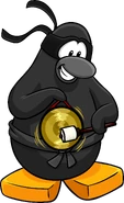 As seen in issue 202 of the Club Penguin Times, along with the Ninja Outfit and Hand Gong