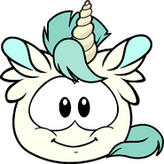 Puffle Unicornio Blanco en el Juego