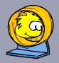 A Yellow Puffle using the Running Wheel