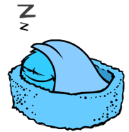 Durmiendo en una Camita para Puffle