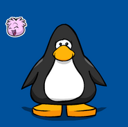 Pink Puffle pin on a Player Card