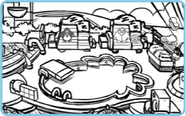 A sketch of the roof of the Puffle Hotel