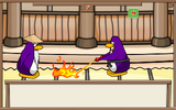 An extension of the Orange Sensei glitch. He becomes the same color as your penguin during some moves.