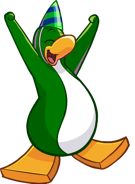 Pinguino usando uno en la pantalla de inicio de sesión del 8vo Aniversario