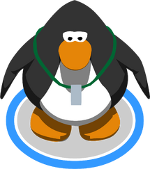 An in-game penguin wearing Silver Whistle.