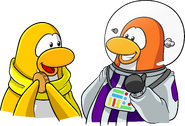 As seen in issue 165 of the Club Penguin Times, along with the Space Helmet and Purple Space Suit