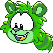 Puffle mapache verde gracia