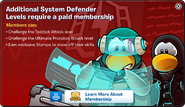 When a non-member tried to play a member level in System Defender