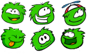 A Green Puffle sprite sheet.