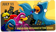 Another advertisement for Squidzoid vs Shadow Guy and Gamma Gal from Club Penguin Times issue #142