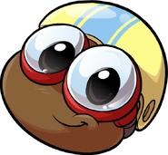 Brown PuffleHelmet.png (112 KB) The Brown Puffle wearing a helmet