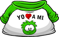 Camiseta Yo Amo a mi Puffle Verde icono