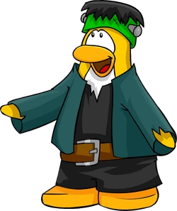 sachin and babi light blue dress Club Penguin Costume Stuffed Clam Flightless Bird PNG main image 1