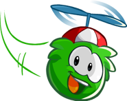 GreenPuffleFlyingRedPropellorCap.png (19 KB) A Green Puffle flying with a Red Propeller Cap
