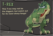 The description of the green Tyrannosaurus