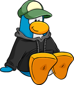 Black hoodie club penguin clearance
