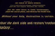 The opening crawl seen at the beginning of the trailer, parodying the opening crawl present in all six Star Wars films.