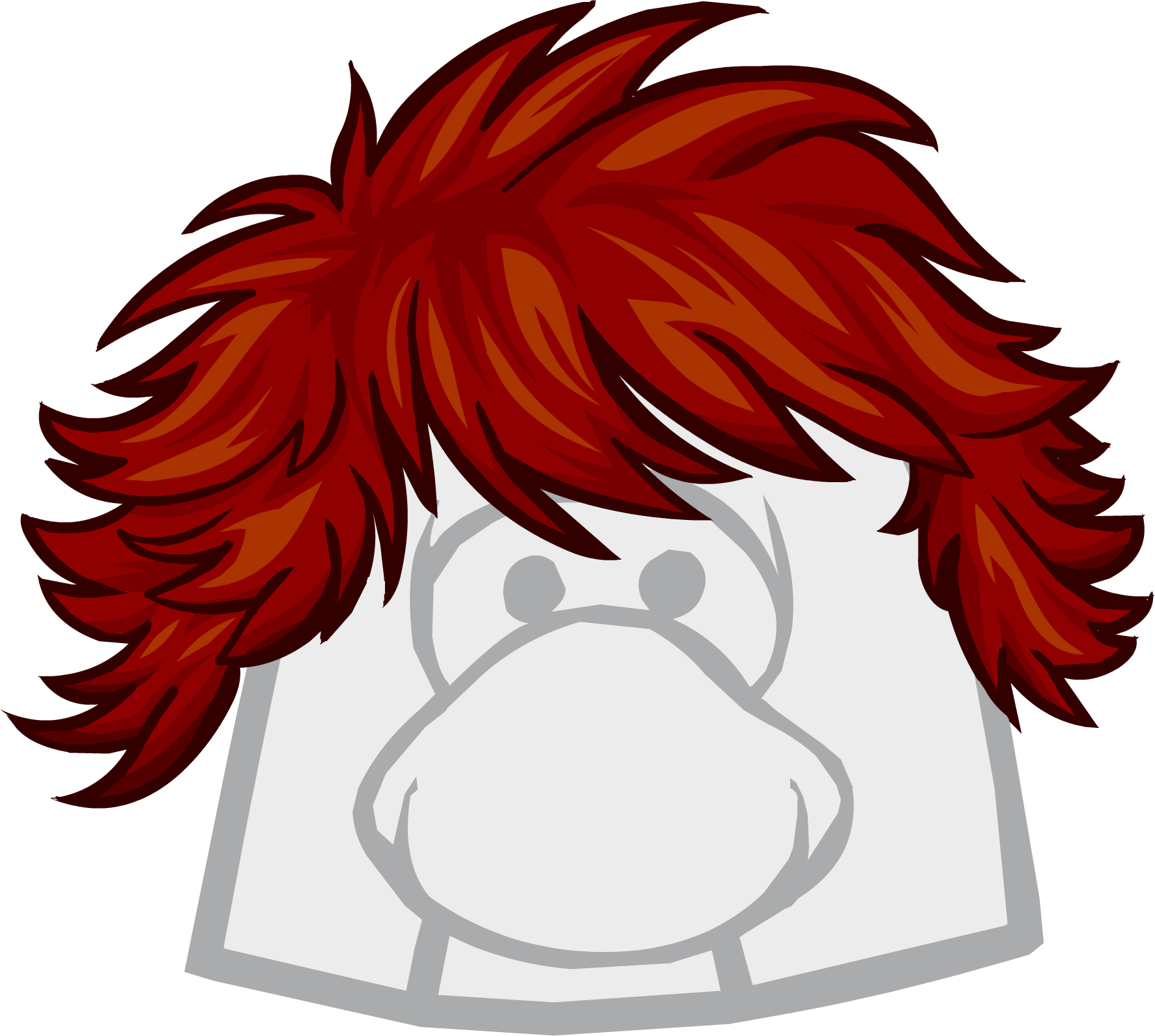 Red Hair Clipart Club Penguin - Club Penguin Hair - Png Download,  transparent png image