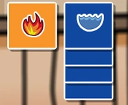 4 blue water cards scored in a row, attempting to earn the Full Dojo stamp