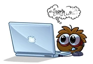 Brown puffle laptop.gif (31 KB) A brown puffle using a Laptop