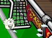 A White Puffle finding coins.