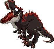 The black and red Tyrannosaurus