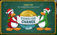 The note you receive when you donate to Coins For Change