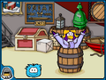 Dot in a barrel located in the Lighthouse, as seen in the first mission of Elite Penguin Force.