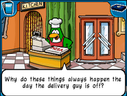 The chef worried because his delivery guy is gone again