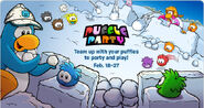 The log in screen for the Puffle Party