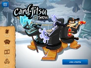 The home screen for Card-Jitsu Snow in My Penguin