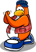 As seen in issue 169 of the Club Penguin Times, along with the Denim Hip Hop Hat and Blue Sneakers