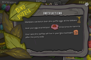 Instructions on how to hatch a Dinosaur Puffle egg.
