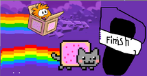 YOU CAN DO IT ORANGE PUFFLE! Wait a second.. IS THAT NYAN CAT?!