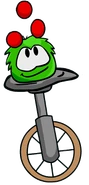 Puffle on unicycle.png (34 KB) A Green Puffle in the Unicycle in issue #126 of the Club Penguin Times