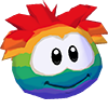 Rainbow puffle 3d icon