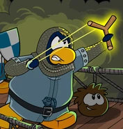 Alongside a knight on the Medieval Party 2012 home screen