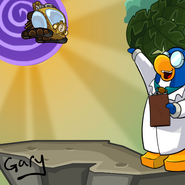 Gary's Prehistoric Heights Giveaway (Feel free to use this background and put your penguin in, just give me credit!)