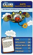 Klepto's card for Top Trumps - Club Penguin