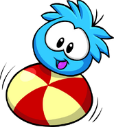 Another Blue Puffle playing with a ball