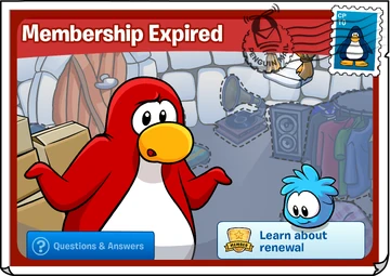 Membership Expired postcard | Club Penguin Wiki | Fandom