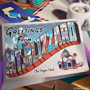 A promotional photo of a holiday greeting card sent from Mt. Blizzard