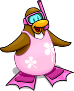 As seen in the June 2008 Penguin Style catalog, along with the Pink Snorkel and Pink Flippers